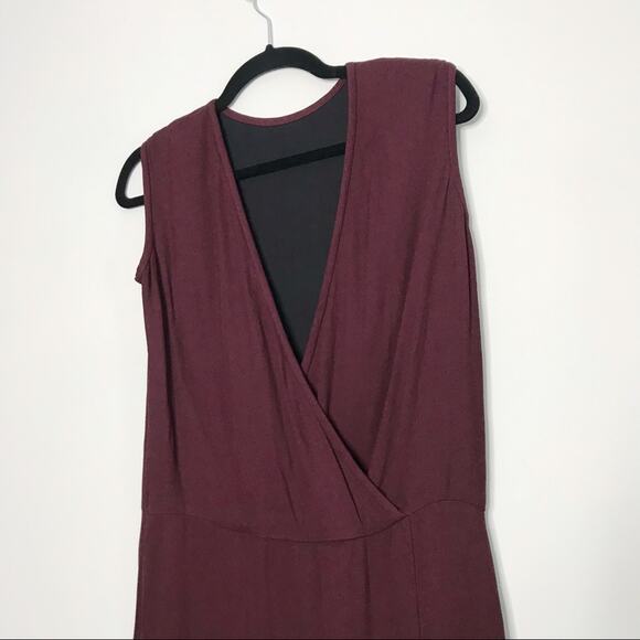 Tibi Size 0 Drapy Crepe Wrap Dress Burgundy Red Asymmetrical Hem Cocktail - Picture 4 of 8